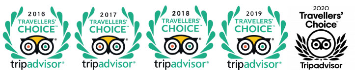 TripAdvisor Certificate of Excellent 2016-2020 Reviews